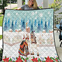 Romania Christmas Quilt Romanian Folklore Traditional Christmas Mask - Wonder Print Shop