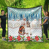 Romania Christmas Quilt Romanian Folklore Traditional Christmas Mask - Wonder Print Shop