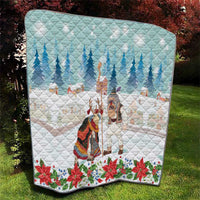 Romania Christmas Quilt Romanian Folklore Traditional Christmas Mask - Wonder Print Shop