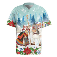 Romania Christmas Rugby Jersey Romanian Folklore Traditional Christmas Mask - Wonder Print Shop
