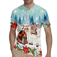 Romania Christmas Rugby Jersey Romanian Folklore Traditional Christmas Mask - Wonder Print Shop