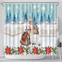 Romania Christmas Shower Curtain Romanian Folklore Traditional Christmas Mask - Wonder Print Shop