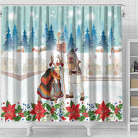Romania Christmas Shower Curtain Romanian Folklore Traditional Christmas Mask - Wonder Print Shop