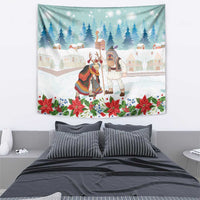 Romania Christmas Tapestry Romanian Folklore Traditional Christmas Mask - Wonder Print Shop