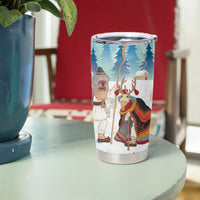 Romania Christmas Tumbler Cup Romanian Folklore Traditional Christmas Mask - Wonder Print Shop