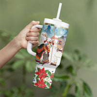 Romania Christmas Tumbler With Handle Romanian Folklore Traditional Christmas Mask - Wonder Print Shop