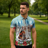 Romania Christmas Zipper Polo Shirt Romanian Folklore Traditional Christmas Mask - Wonder Print Shop