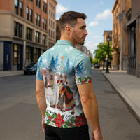 Romania Christmas Zipper Polo Shirt Romanian Folklore Traditional Christmas Mask - Wonder Print Shop