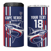 Cape Verde Football 4 in 1 Can Cooler Tumbler Tubaroes Azuis Pride - Wonder Print Shop