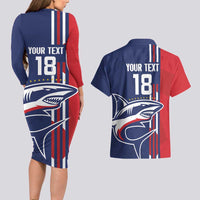 Cape Verde Football Couples Matching Long Sleeve Bodycon Dress and Hawaiian Shirt Tubaroes Azuis Pride - Wonder Print Shop