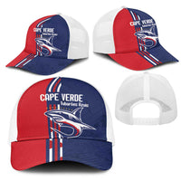 Cape Verde Football Mesh Trucker Cap Tubaroes Azuis Pride - Wonder Print Shop