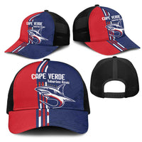 Cape Verde Football Mesh Trucker Cap Tubaroes Azuis Pride - Wonder Print Shop