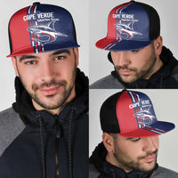 Cape Verde Football Mesh Trucker Cap Tubaroes Azuis Pride - Wonder Print Shop