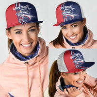 Cape Verde Football Mesh Trucker Cap Tubaroes Azuis Pride - Wonder Print Shop