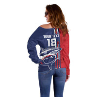 Cape Verde Football Off Shoulder Sweater Tubaroes Azuis Pride - Wonder Print Shop