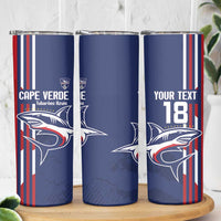 Cape Verde Football Skinny Tumbler Tubaroes Azuis Pride - Wonder Print Shop