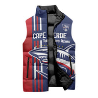 Cape Verde Football Sleeveless Puffer Jacket Tubaroes Azuis Pride - Wonder Print Shop