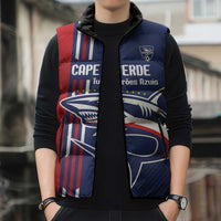 Cape Verde Football Sleeveless Puffer Jacket Tubaroes Azuis Pride - Wonder Print Shop