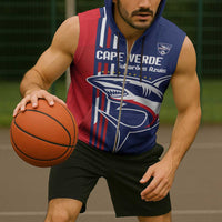 Cape Verde Football Sleeveless Zip Hoodie Tubaroes Azuis Pride - Wonder Print Shop