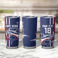 Cape Verde Football Tumbler Cup Tubaroes Azuis Pride - Wonder Print Shop
