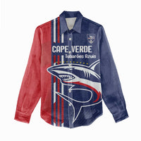 Cape Verde Football Women Casual Shirt Tubaroes Azuis Pride - Wonder Print Shop