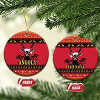 Angola Christmas Ceramic Ornament Giant Sable Antelope Virtus Unita Fortior - Wonder Print Shop