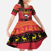 Angola Christmas Family Matching Summer Maxi Dress and Hawaiian Shirt Giant Sable Antelope Virtus Unita Fortior - Wonder Print Shop