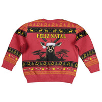 Angola Christmas Kid Ugly Christmas Sweater Giant Sable Antelope Virtus Unita Fortior - Wonder Print Shop