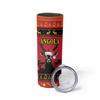 Angola Christmas Skinny Tumbler Giant Sable Antelope Virtus Unita Fortior - Wonder Print Shop