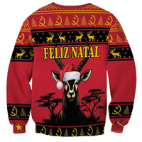Angola Christmas Sweatshirt Giant Sable Antelope Virtus Unita Fortior - Wonder Print Shop