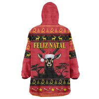 Angola Christmas Wearable Blanket Hoodie Giant Sable Antelope Virtus Unita Fortior - Wonder Print Shop