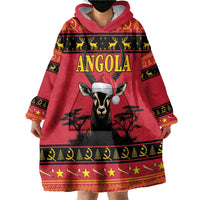 Angola Christmas Wearable Blanket Hoodie Giant Sable Antelope Virtus Unita Fortior - Wonder Print Shop
