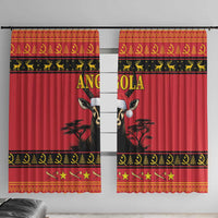 Angola Christmas Window Curtain Giant Sable Antelope Virtus Unita Fortior - Wonder Print Shop