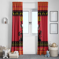 Angola Christmas Window Curtain Giant Sable Antelope Virtus Unita Fortior - Wonder Print Shop