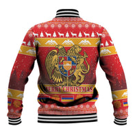 Armenia Christmas Baseball Jacket Coat Of Arms With Arevakhach - Wonder Print Shop