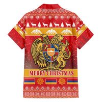 Armenia Christmas Family Matching Off The Shoulder Long Sleeve Dress and Hawaiian Shirt Coat Of Arms With Arevakhach - Wonder Print Shop