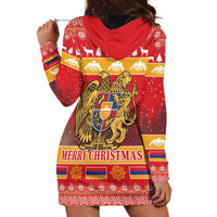 Armenia Christmas Hoodie Dress Coat Of Arms With Arevakhach - Wonder Print Shop