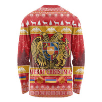 Armenia Christmas Long Sleeve Shirt Coat Of Arms With Arevakhach - Wonder Print Shop