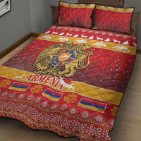 Armenia Christmas Quilt Bed Set Coat Of Arms With Arevakhach - Wonder Print Shop