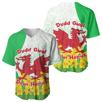 Saint David’s Day Welsh Dragon Baseball Jersey Dydd Gwyl Dewi Hapus - Wonder Print Shop