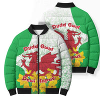 Saint David’s Day Welsh Dragon Bomber Puffer Jacket Dydd Gwyl Dewi Hapus - Wonder Print Shop