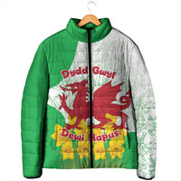 Saint David’s Day Welsh Dragon Padded Jacket Dydd Gwyl Dewi Hapus - Wonder Print Shop