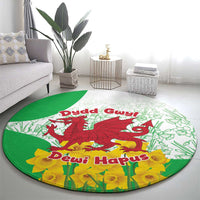 Saint David’s Day Welsh Dragon Round Carpet Dydd Gwyl Dewi Hapus - Wonder Print Shop