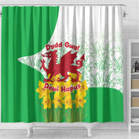 Saint David’s Day Welsh Dragon Shower Curtain Dydd Gwyl Dewi Hapus - Wonder Print Shop