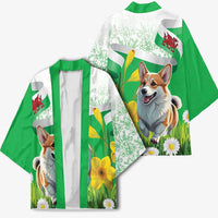 Wales Corgi Daffodil Kimono Playful Welsh Dog - Wonder Print Shop