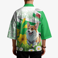 Wales Corgi Daffodil Kimono Playful Welsh Dog - Wonder Print Shop