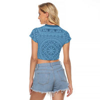 Greek Key Pattern Raglan Cropped T Shirt Ancient Meander Geometric Art