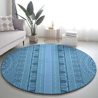 Greek Key Pattern Round Carpet Ancient Meander Geometric Art