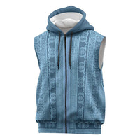 Greek Key Pattern Sleeveless Zip Hoodie Ancient Meander Geometric Art