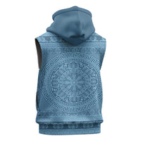 Greek Key Pattern Sleeveless Zip Hoodie Ancient Meander Geometric Art